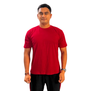 Men Red Cotton Regular T-Shirt
