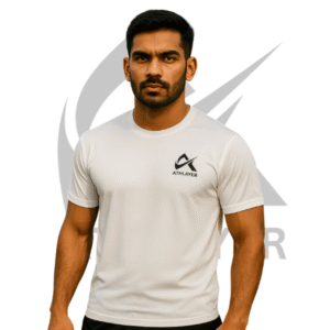 Athlayer White  Sports T-Shirt for Men