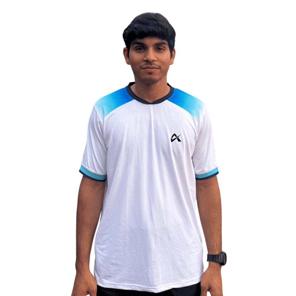 Athlayer Men’s White Lycra Performance Running T-Shirt