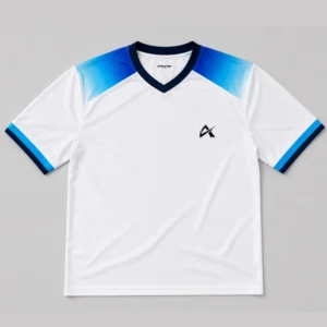 Athlayer Men’s White Cotton Lycra Running T-Shirt - Flat Pose