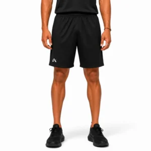 front image of black shorts