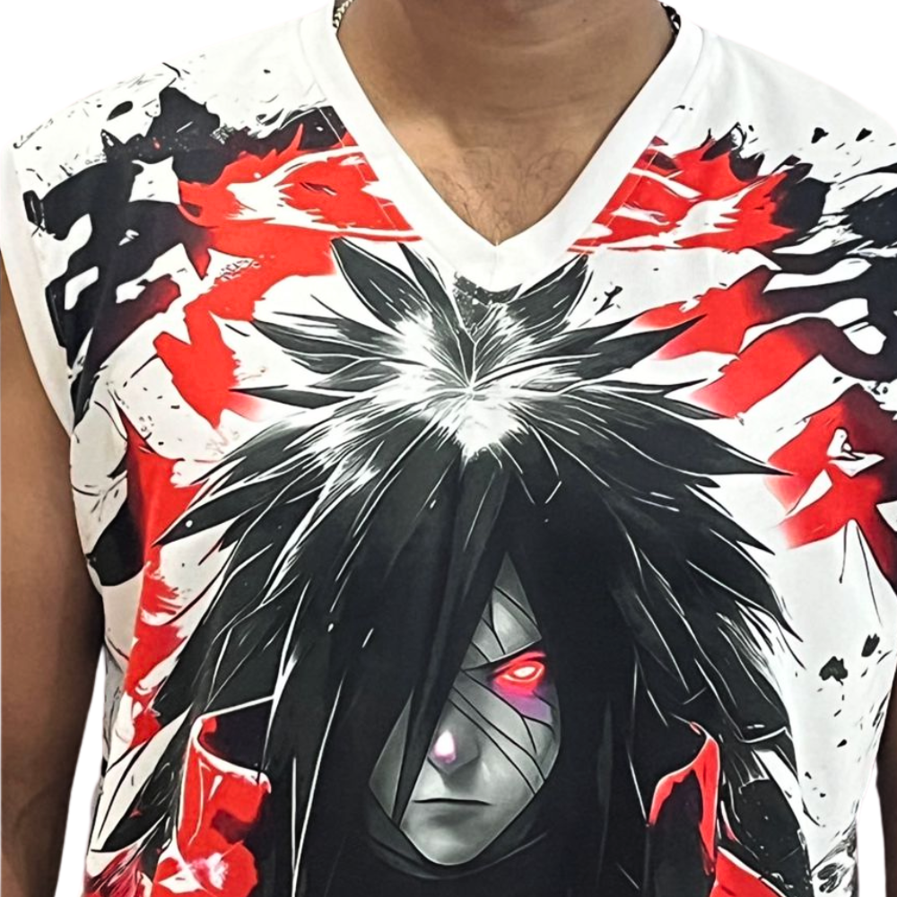 Men’s Anime Sports Sleeveless T-Shirt – Madara Uchiha Gym & Training Wear - Image 5