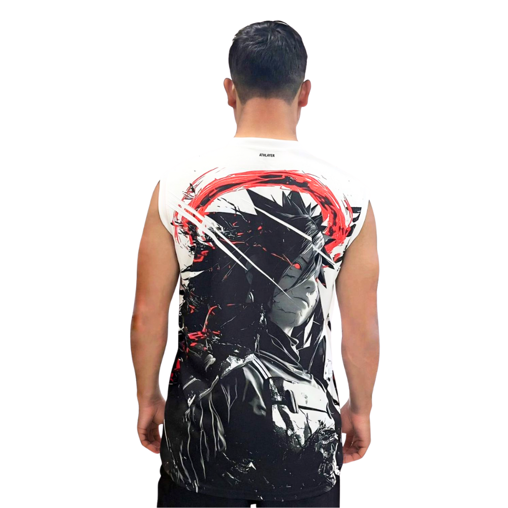 Men’s Anime Sports Sleeveless T-Shirt – Madara Uchiha Gym & Training Wear - Image 2
