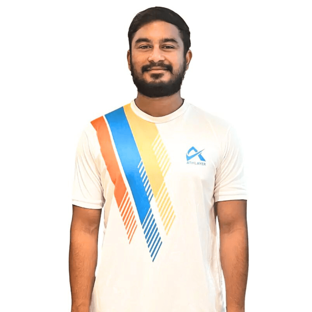Athlayer Men’s Multicolor Streak White Dri-Fit T-shirt