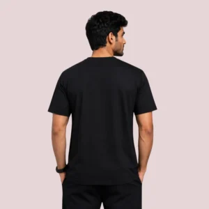 Men’s Black Multi-Sport Cotton Terry T-Shirt - Back pose