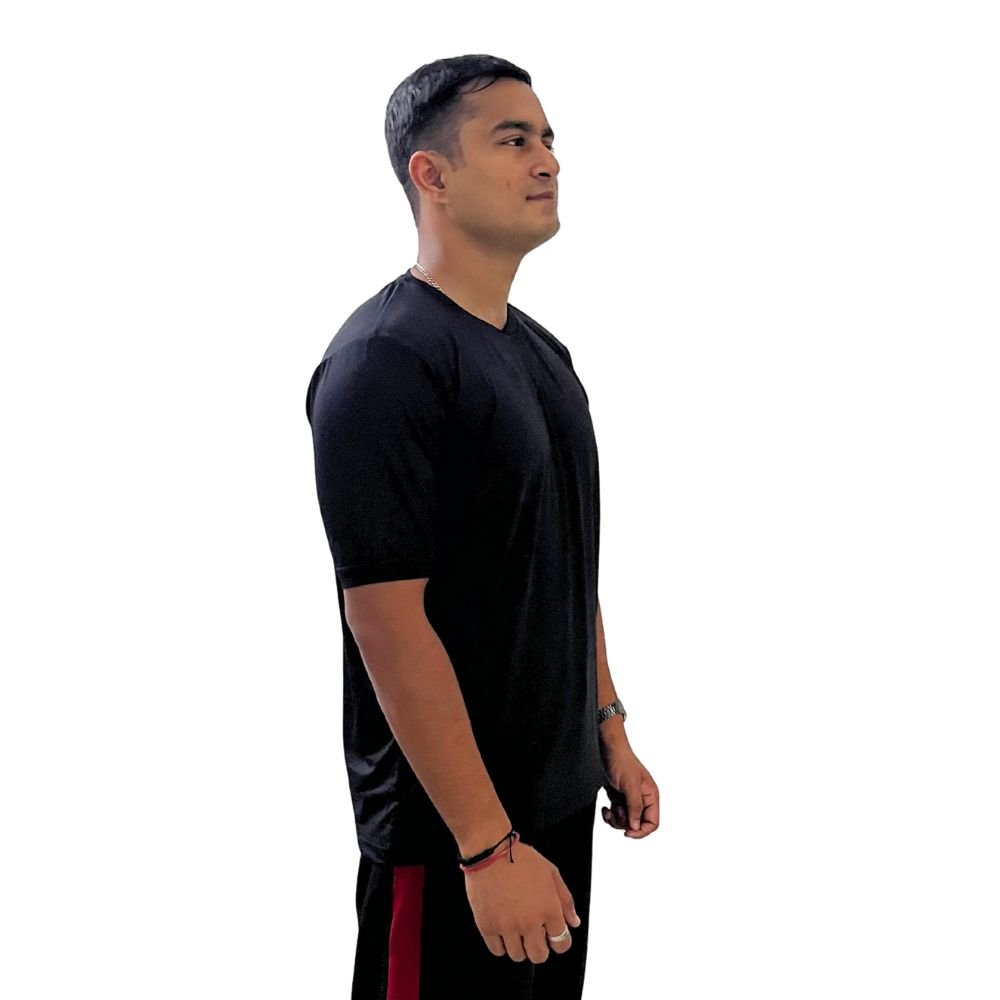 Athlayer 4-Way Lycra Black Sports T-Shirt for Men - Image 6