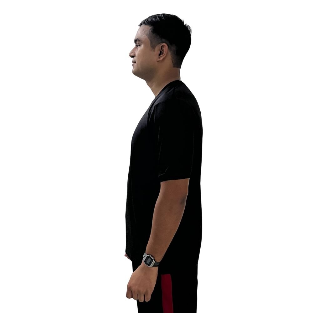 Athlayer 4-Way Lycra Black Sports T-Shirt for Men - Image 7