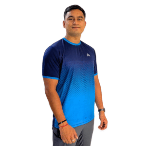 Athlayer Men’s Blue Gradient Lycra T-Shirt