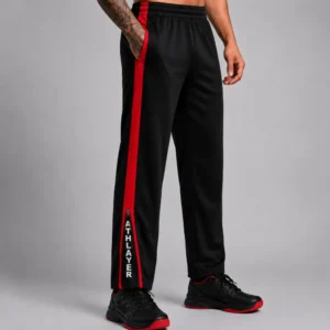 Men’s Black Straight Fit Casual Leisure Trousers - Side Pose (1)