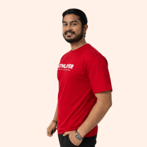 ATHLAYER Men’s Red Cotton T-Shirt | Breathable Running Tee