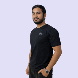 front black cotton t-shirt for men online