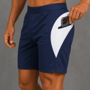 Athlayer Blue Running & Gym Compression Shorts for Men - Pocket