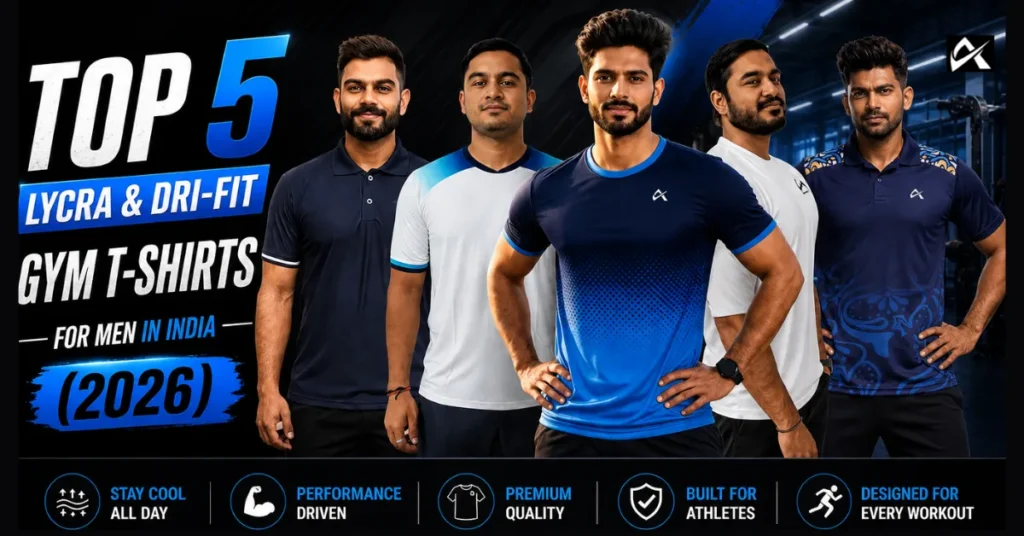 Top 5 lycra & dri-fit gym tshirts for men in India