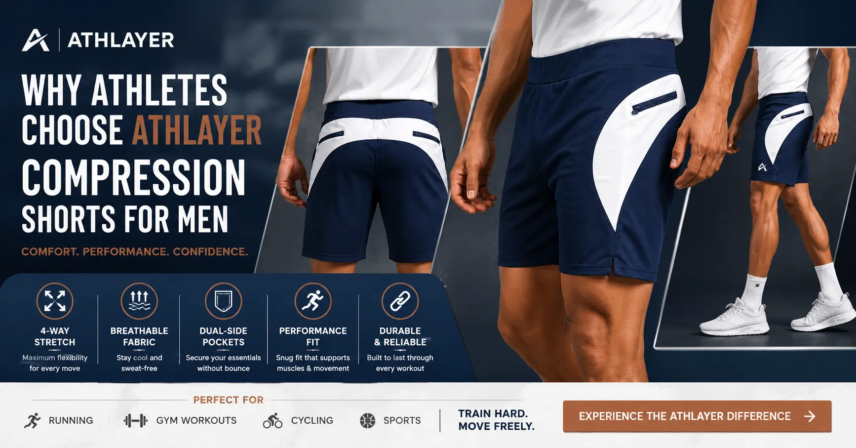 Athletes Choose Athlayer Compression Shorts for Men