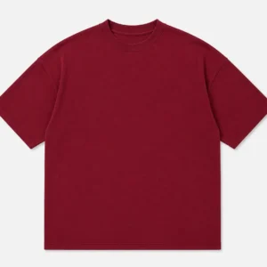 athlayer Men Solid Round Neck Pure Cotton Maroon T-Shirt - side pose - flat pose