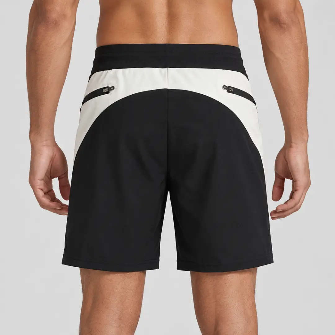 Black compression shorts for men - Back Pose