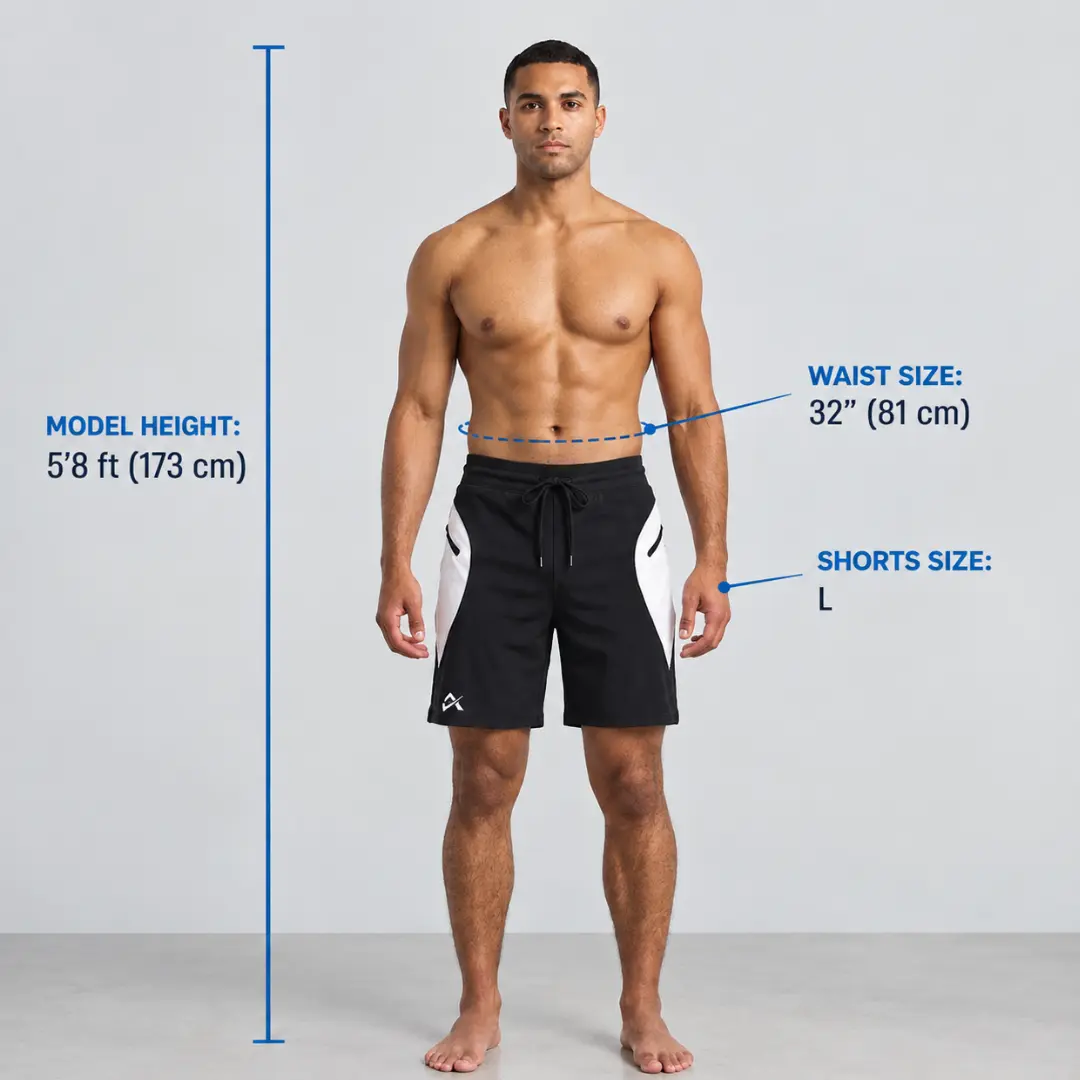 Black compression shorts for men - Model Pose