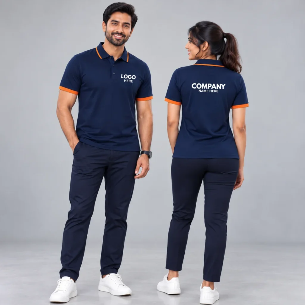 Blue Polo tshirt Custom Corporate T-shirt for men and women