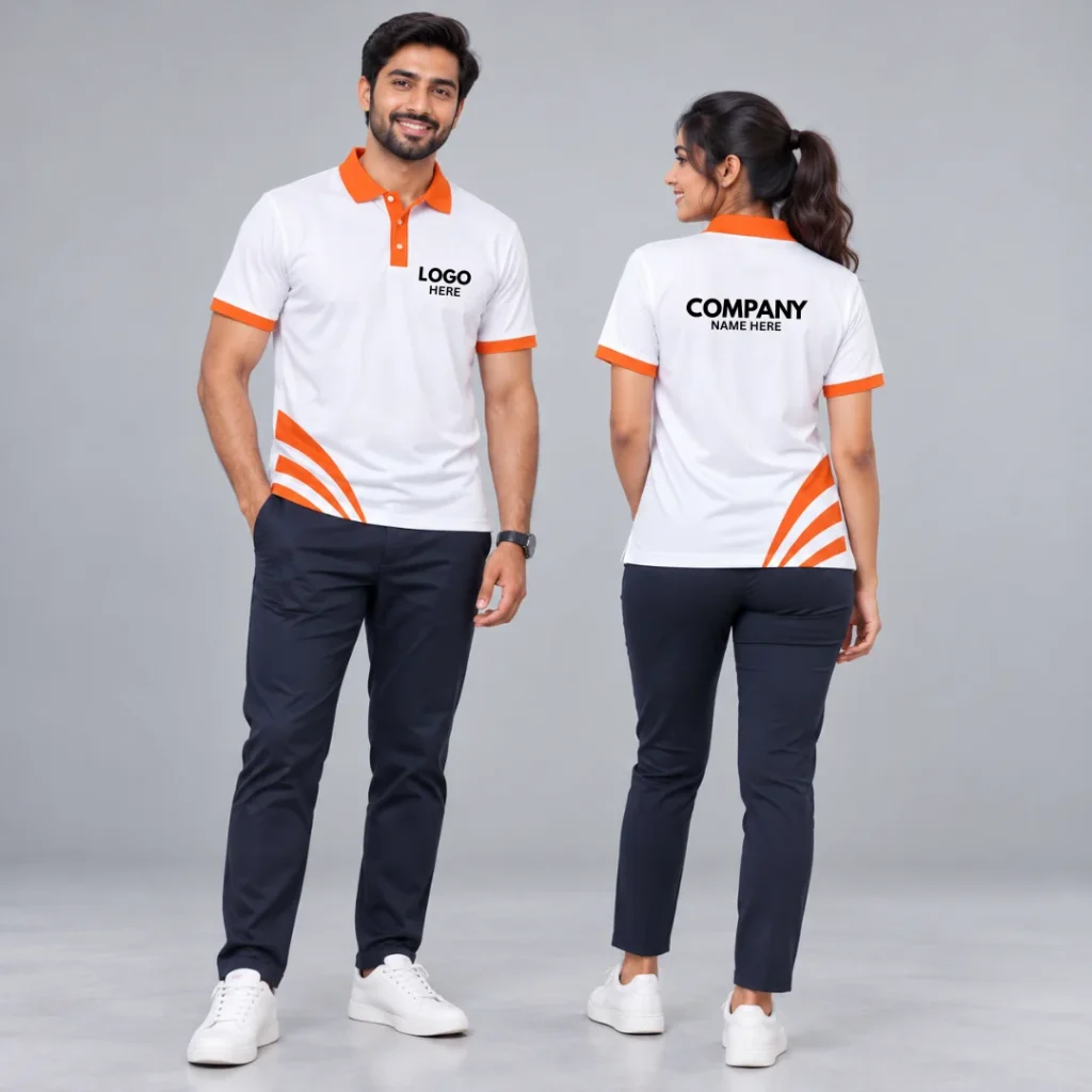 White Polo tshirt Custom Corporate T-shirt for men and women